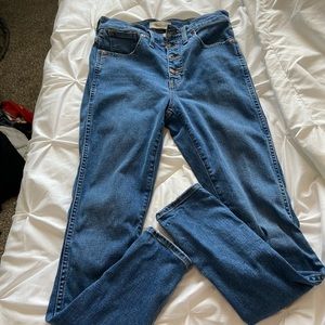 Madewell 10” high rise skinny, button fly